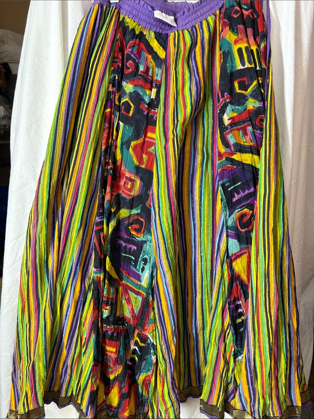 Soft surroundings Vibrant Multicolor Maxi Skirt - Bold Striped Print